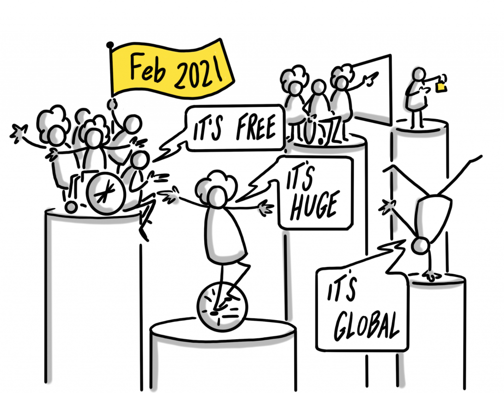 Agile20Reflect Festival Principle Feb 2021 free, huge and global